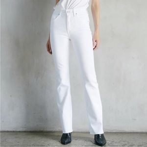 CQY high-rise bootcut NWT White jeans